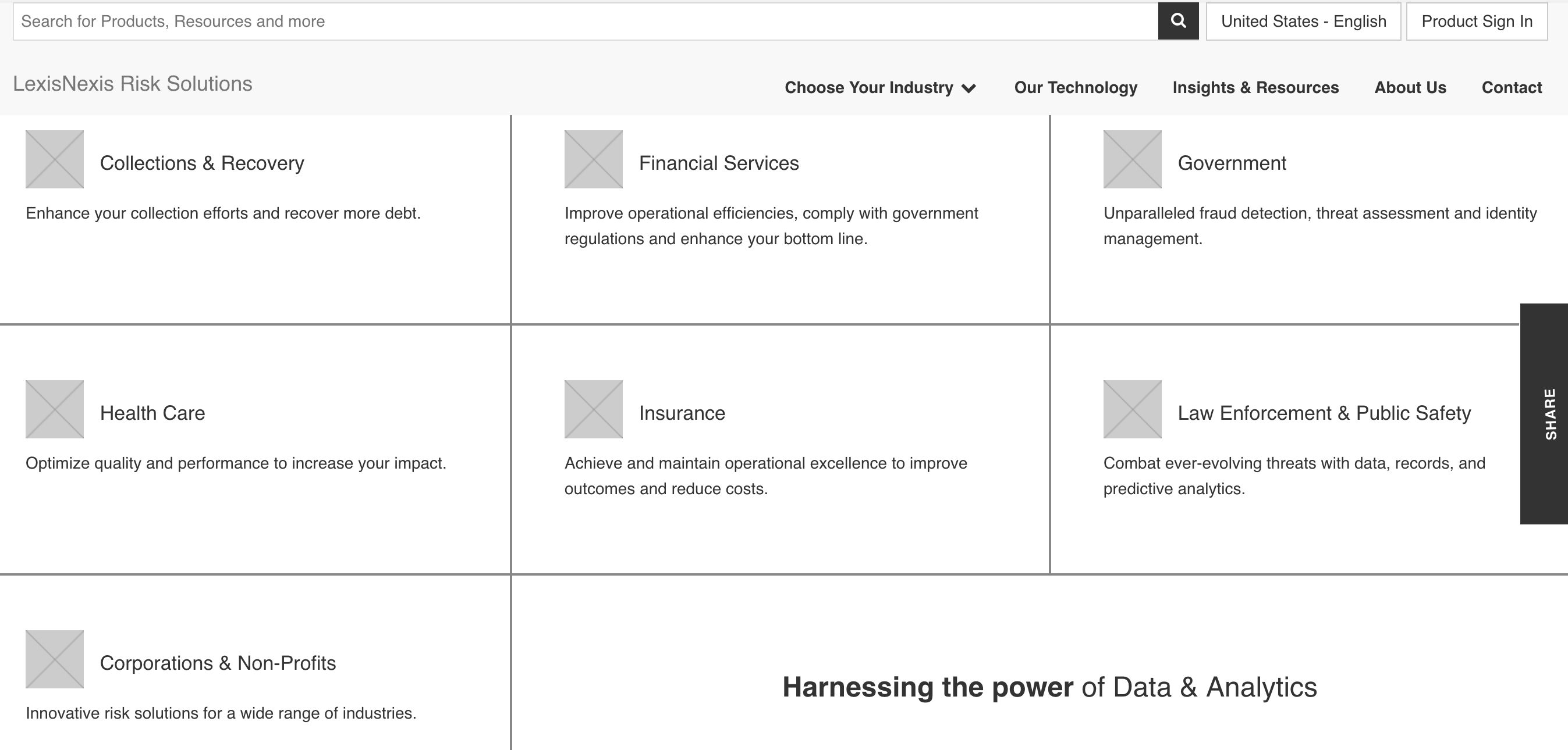 LexisNexis wireframe